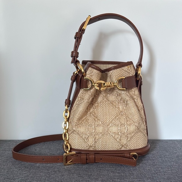 DIOR Raffia Calfskin Cannage Small C'est - Picture 2 of 10